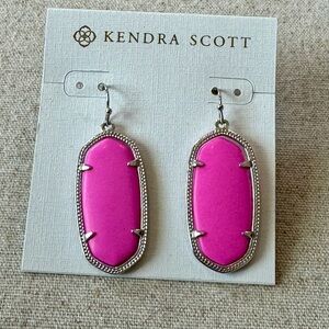 Kendra Scott Elle Fuchsia and Silver Earrings